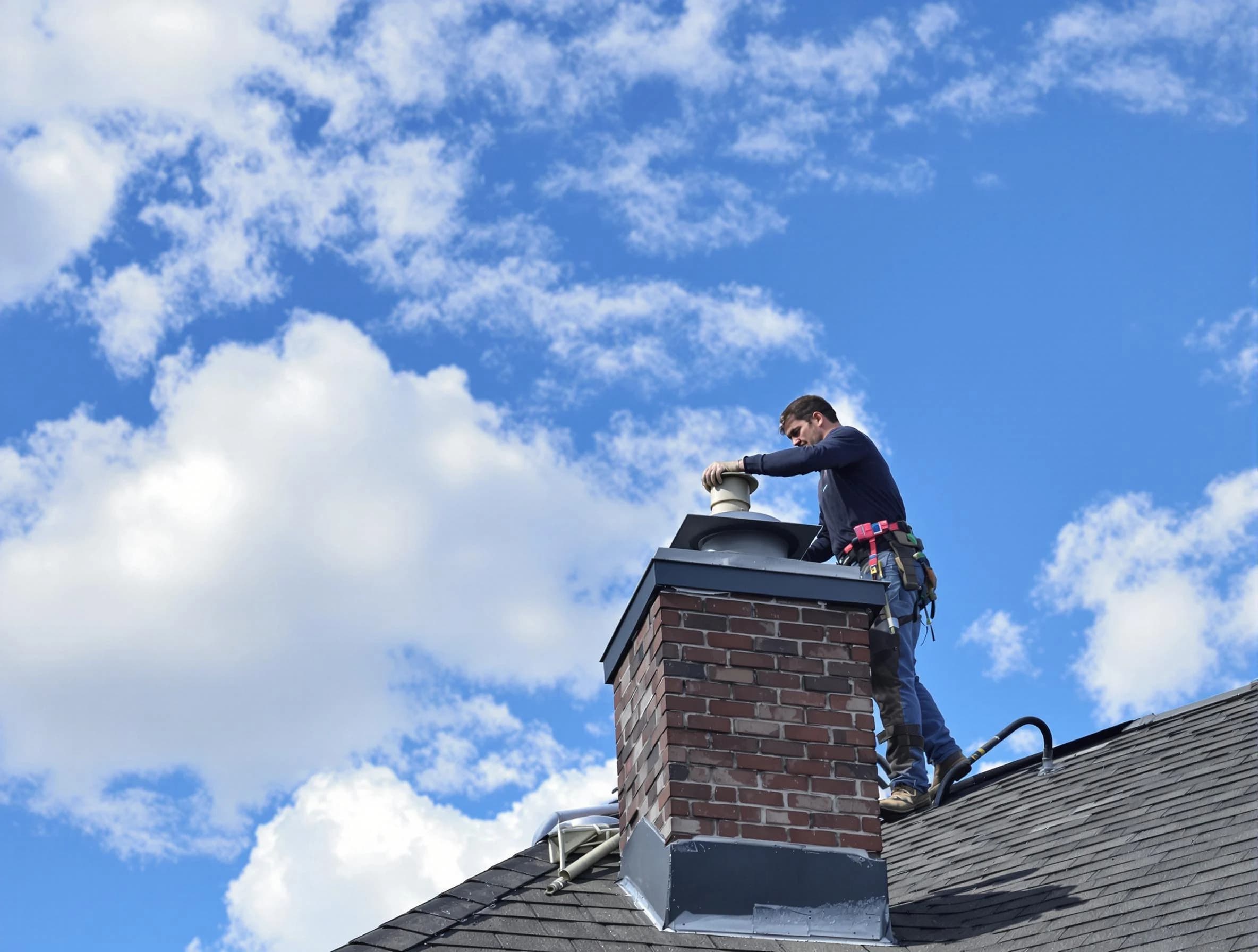 Edgewater Chimney Sweep installing a sturdy chimney cap in Edgewater, CO