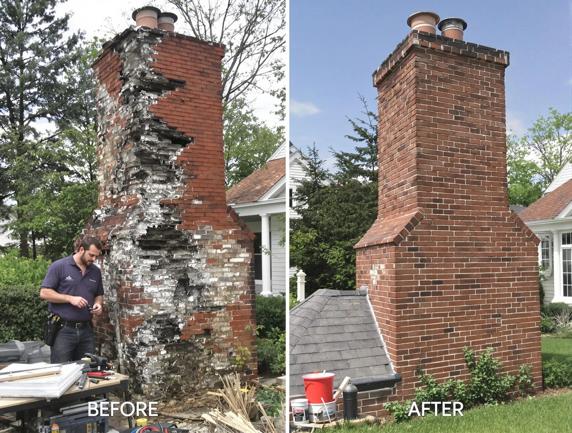 Edgewater Chimney Sweep performing a full chimney restoration in Edgewater, CO
