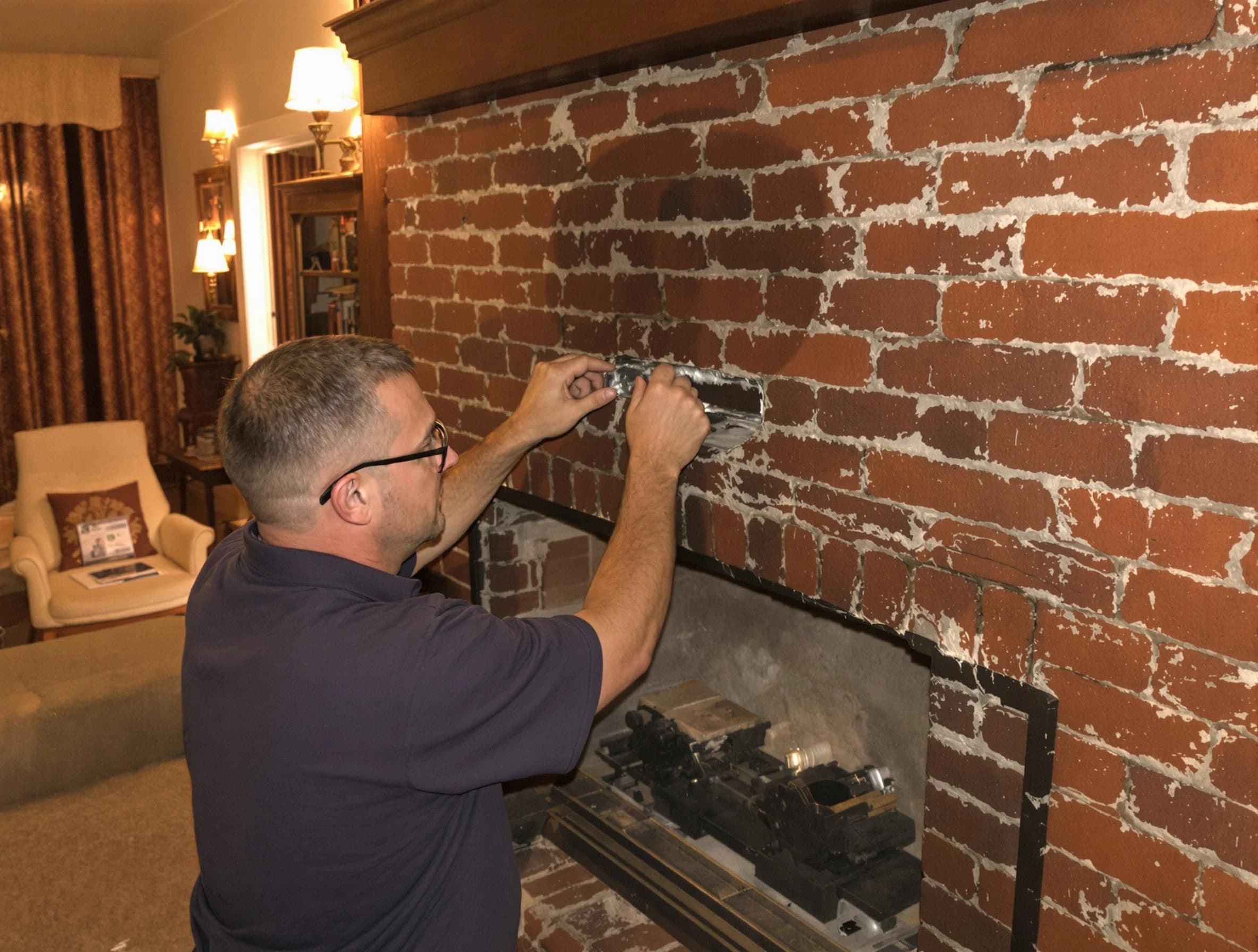 Edgewater Chimney Sweep expert fixing a fireplace in Edgewater, CO