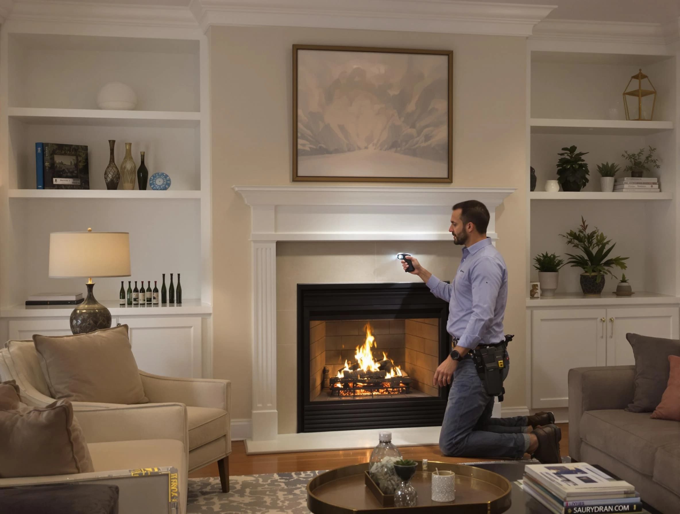 Edgewater Chimney Sweep conducting a fireplace safety inspection in Edgewater, CO