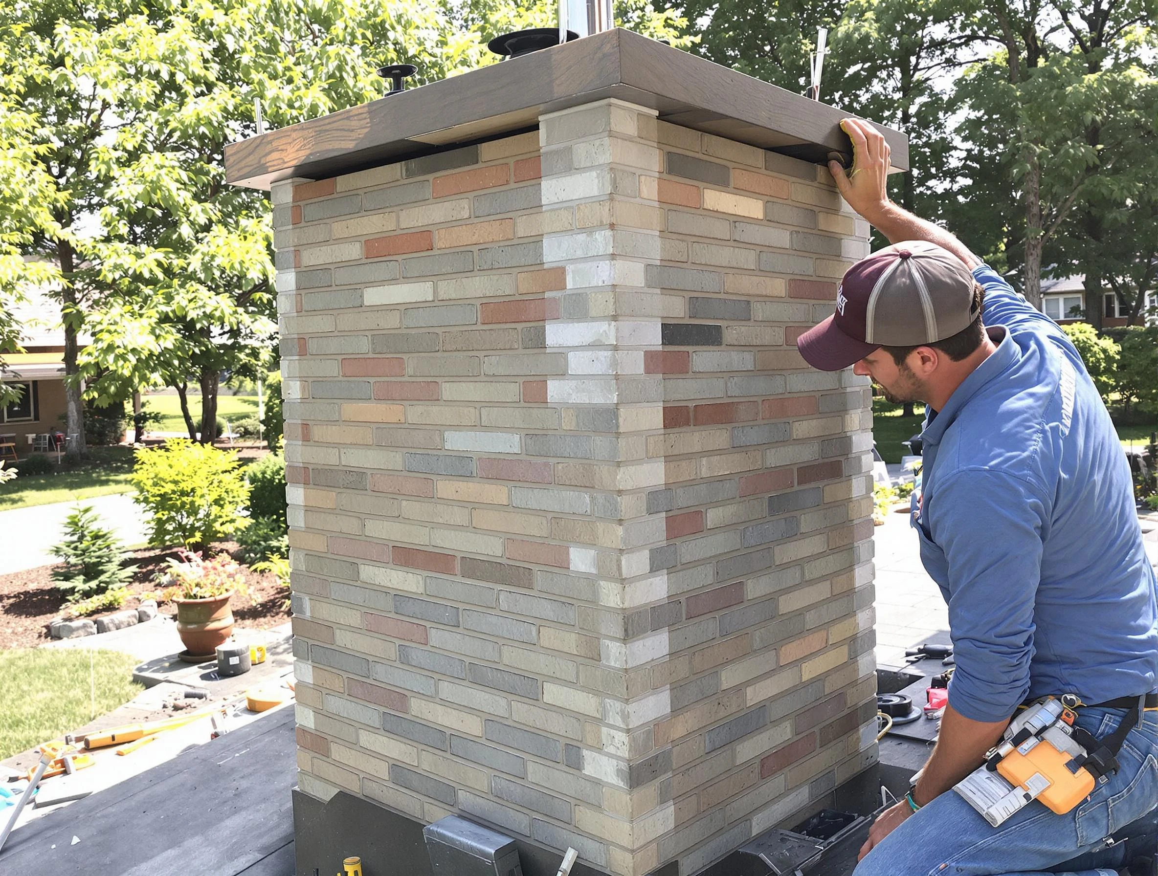 Edgewater Chimney Sweep completing a modern chimney remodel in Edgewater, CO