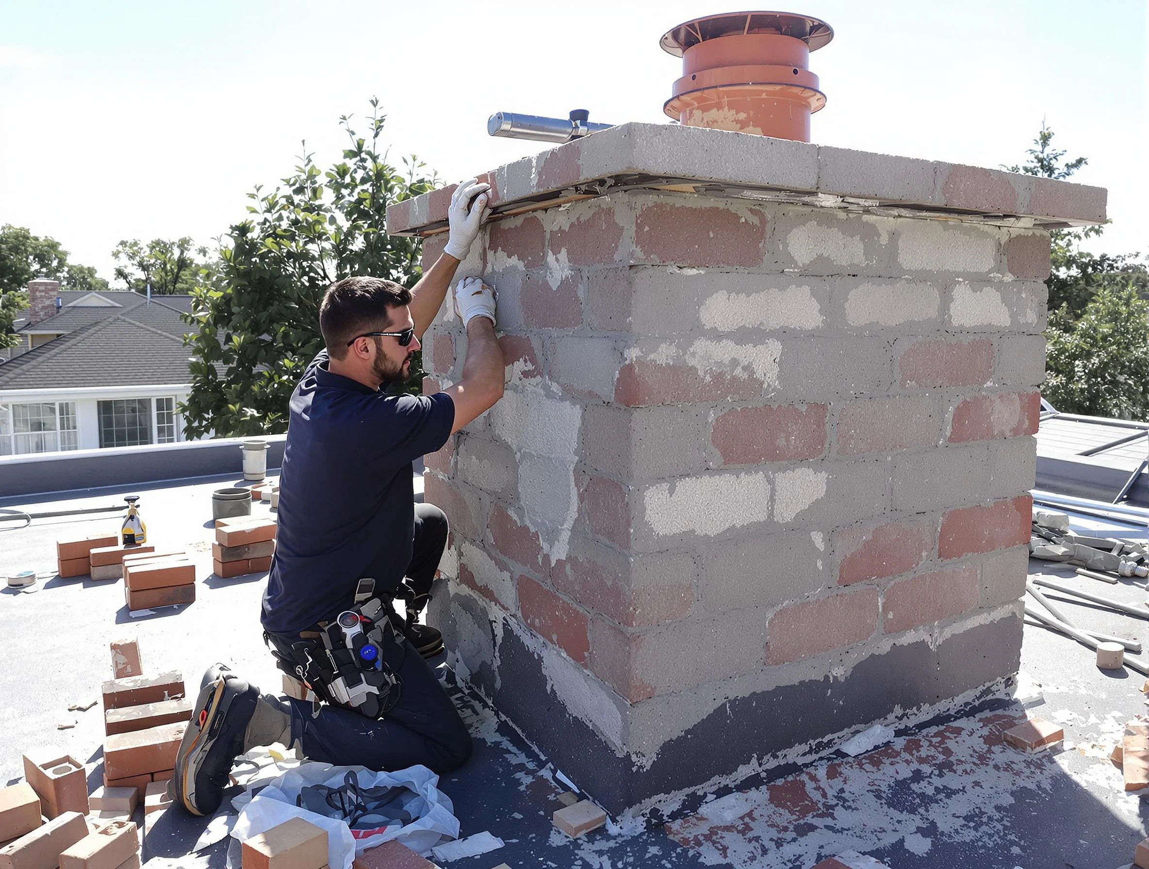 Advanced chimney repair process by Edgewater Chimney Sweep in Edgewater, CO