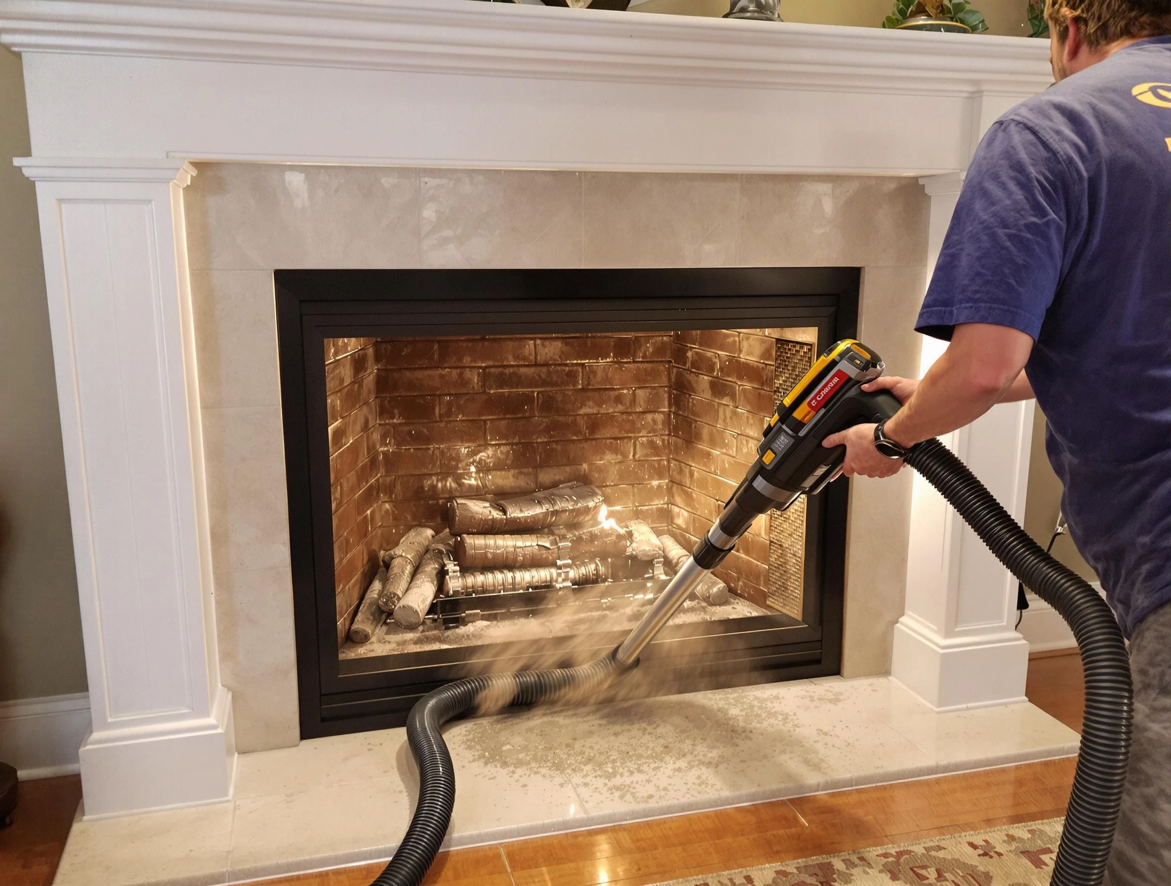 Fireplace cleaning performed by Edgewater Chimney Sweep in Edgewater, CO