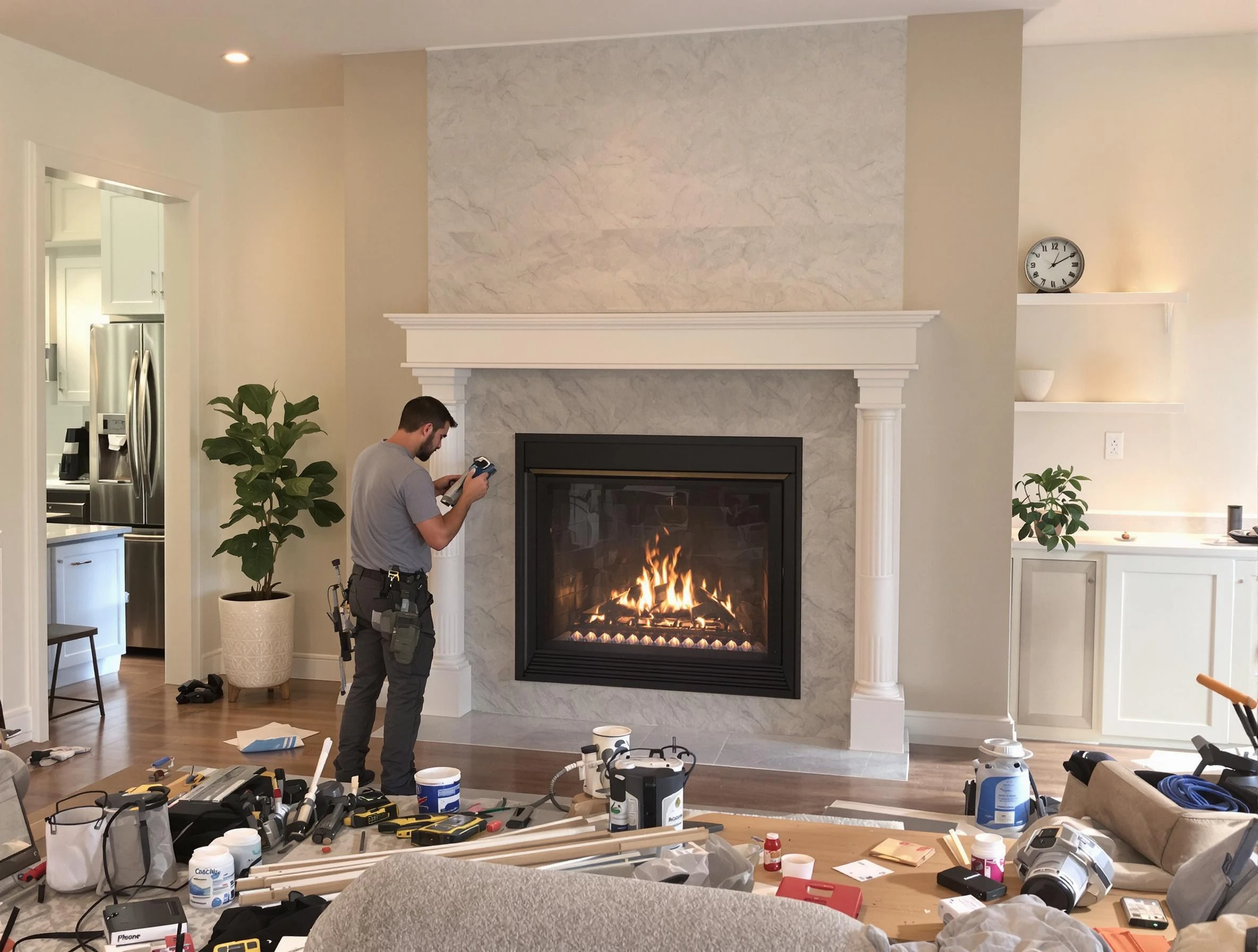 Newly installed fireplace by Edgewater Chimney Sweep in Edgewater, CO